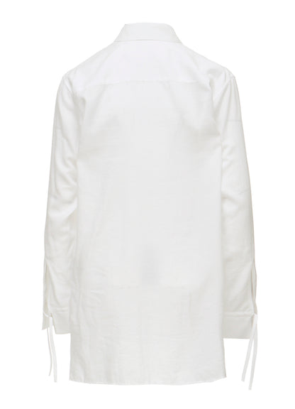 CELLULOSE COTTON VIYELLA STRING DETAIL SHIRT