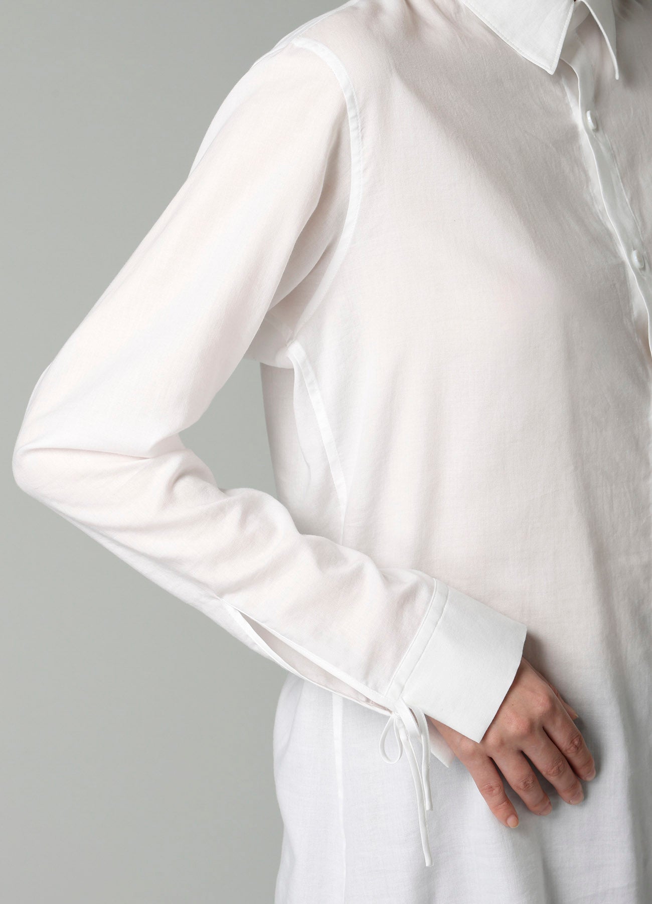 CELLULOSE COTTON VIYELLA STRING DETAIL SHIRT