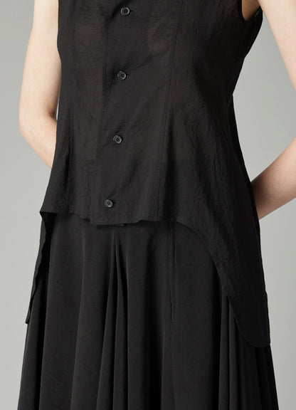 CELLULOSE LAWN SLEEVELESS BLOUSE