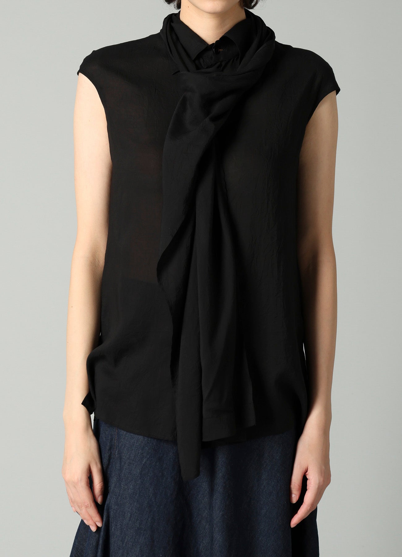 CELLULOSE LAWN FRONT STOLE D FRENCH SLV SHIRT