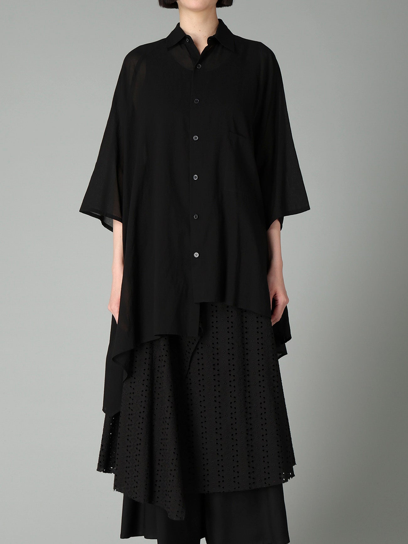 COTTON CHIFFON RAGLAN BLOUSE