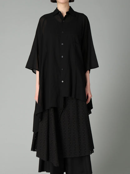 COTTON CHIFFON RAGLAN BLOUSE
