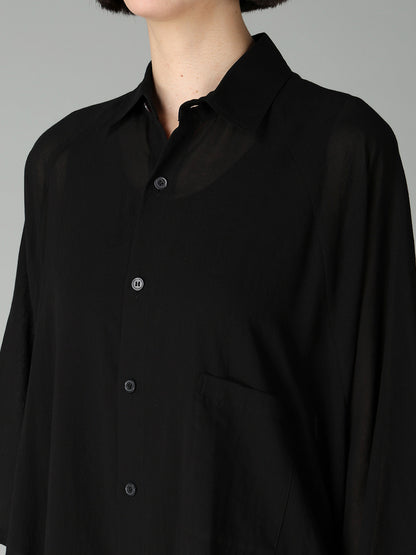 COTTON CHIFFON RAGLAN BLOUSE