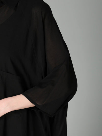 COTTON CHIFFON RAGLAN BLOUSE