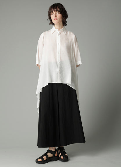 CELLULOSE LAWN FLOUNCE SHORT SLV BLOUSE