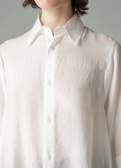 CELLULOSE LAWN FLOUNCE SHORT SLV BLOUSE