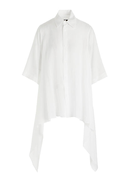 CELLULOSE LAWN FLOUNCE SHORT SLV BLOUSE