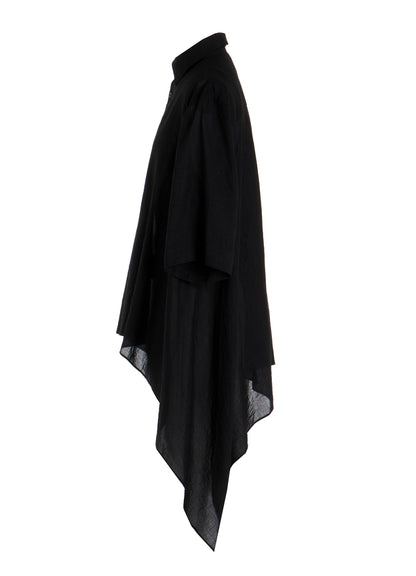 CELLULOSE LAWN FLOUNCE SHORT SLV BLOUSE
