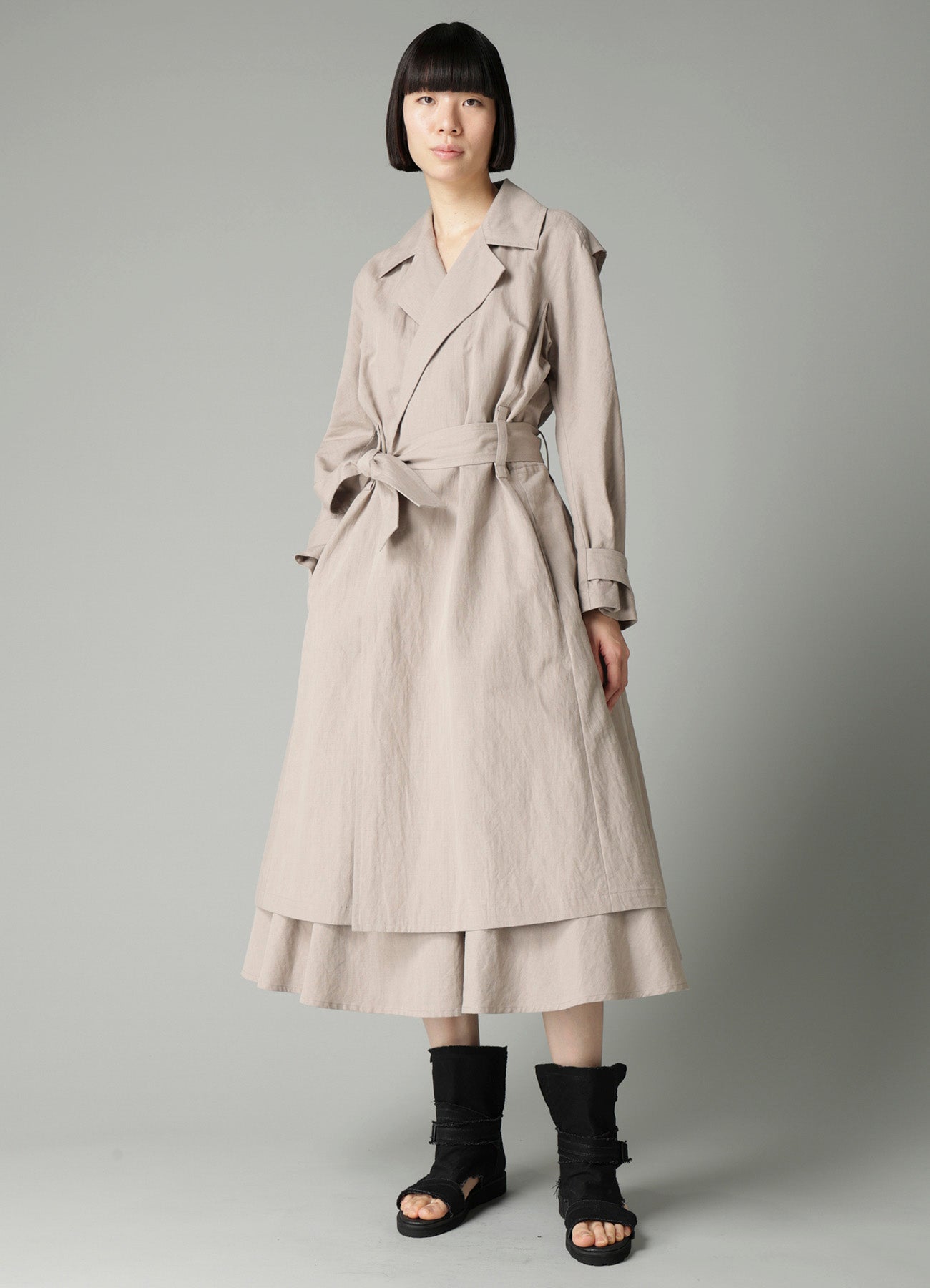 C/Li POPLIN WRAP TRENCH COAT