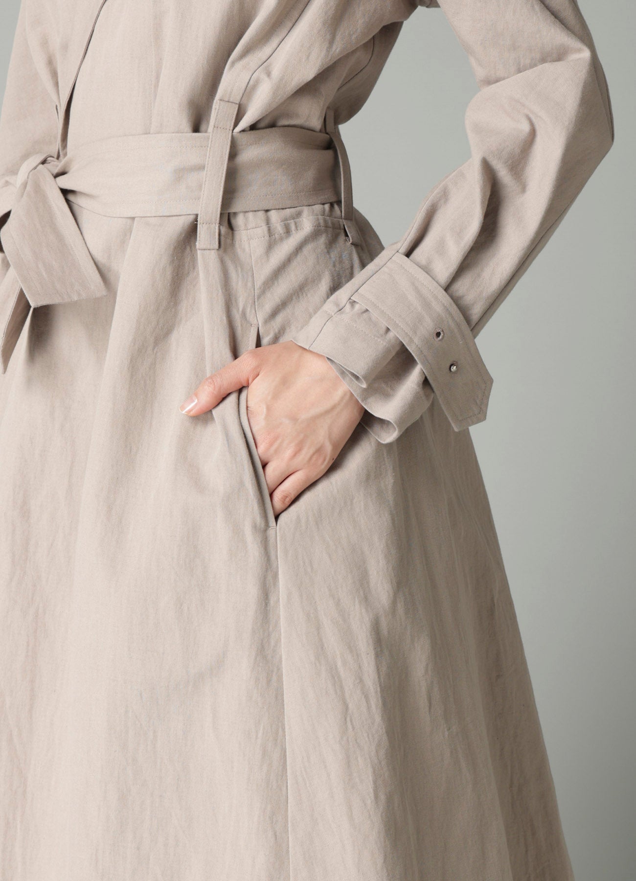 C/Li POPLIN WRAP TRENCH COAT