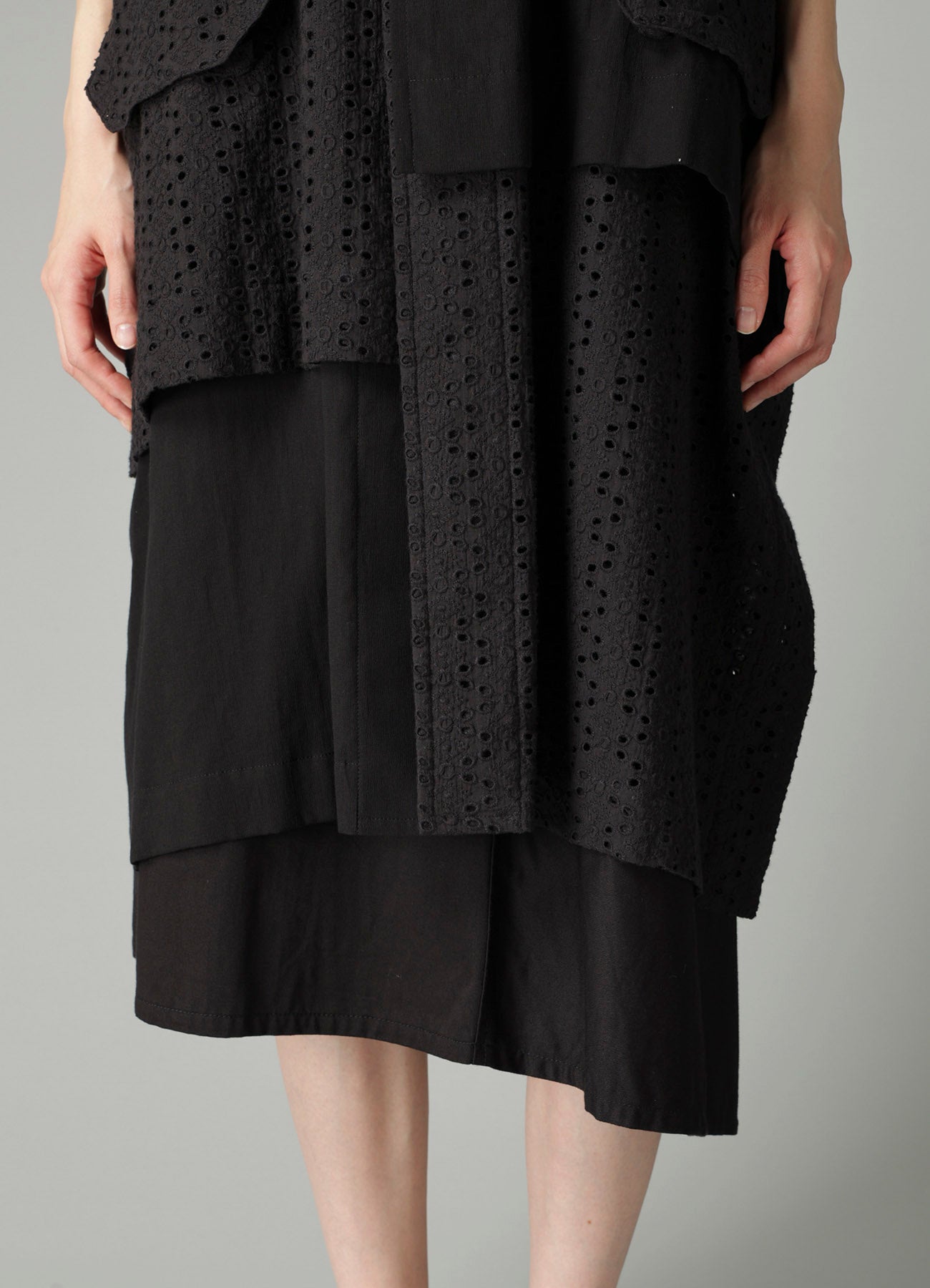 INDIAN EMBROIDERY LACE OUT POCKET UNBALANCED COAT