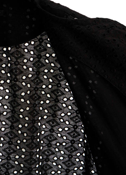 INDIAN EMBROIDERY LACE OUT POCKET UNBALANCED COAT