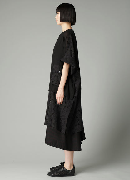 INDIAN EMBROIDERY LACE OUT POCKET UNBALANCED COAT