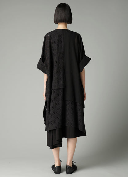 INDIAN EMBROIDERY LACE OUT POCKET UNBALANCED COAT