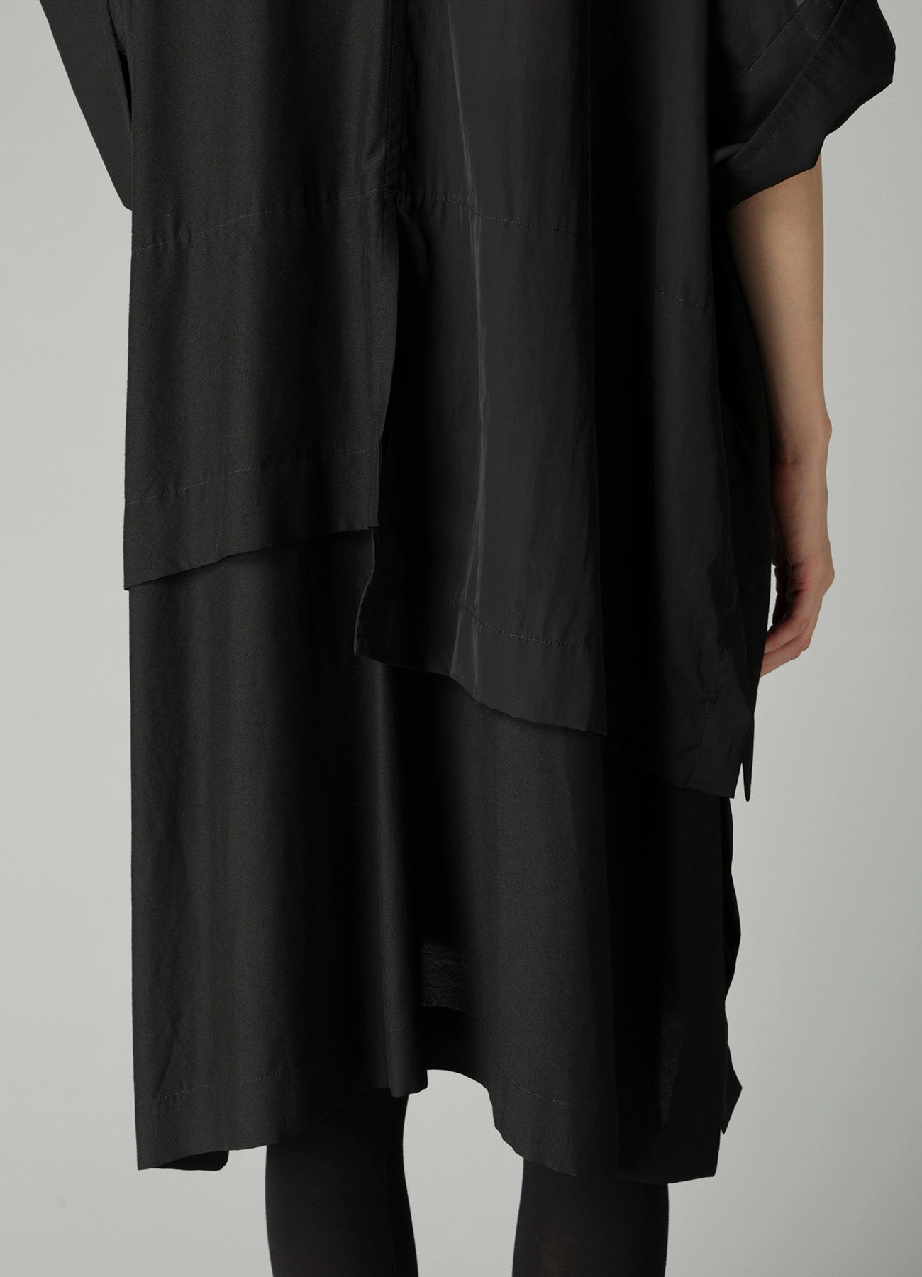 RECYCLE Ny PLAIN WEAVE OUT POCKET UNBALANCED COAT