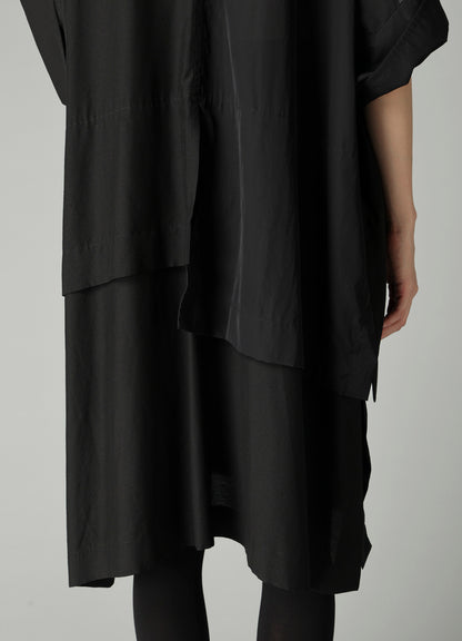 RECYCLE Ny PLAIN WEAVE OUT POCKET UNBALANCED COAT