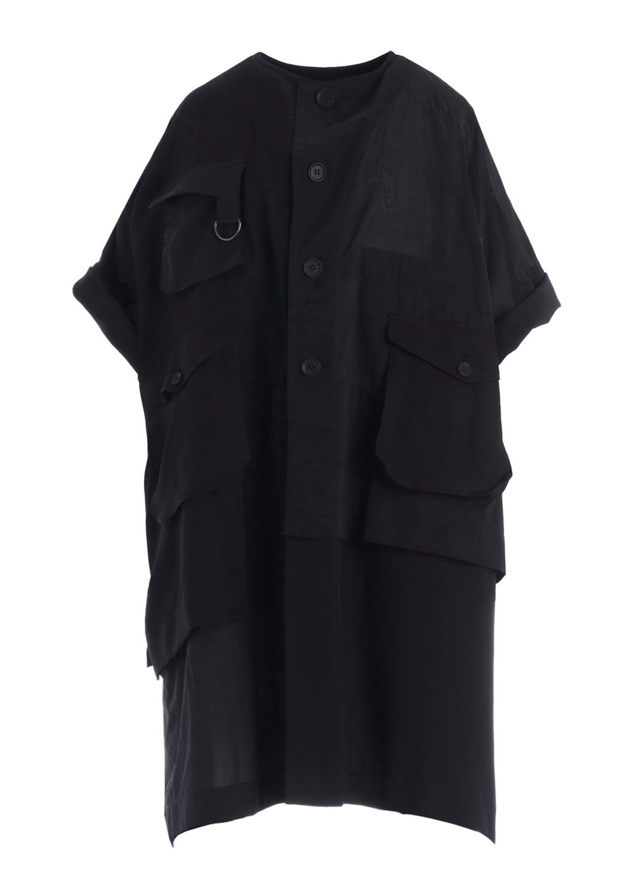 RECYCLE Ny PLAIN WEAVE OUT POCKET UNBALANCED COAT