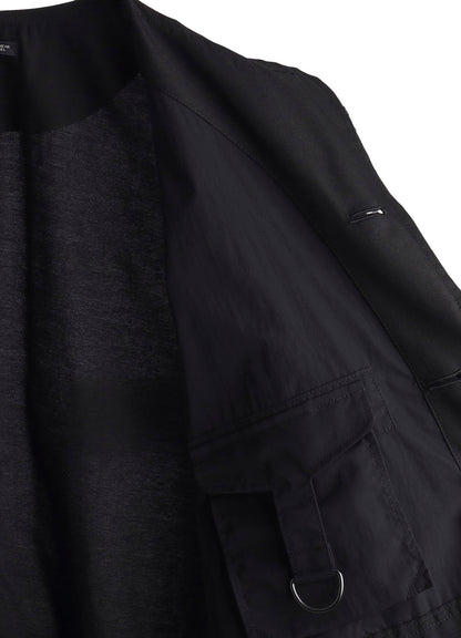 RECYCLE Ny PLAIN WEAVE OUT POCKET UNBALANCED COAT