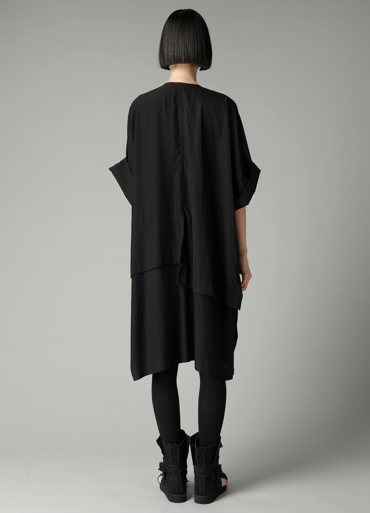 RECYCLE Ny PLAIN WEAVE OUT POCKET UNBALANCED COAT