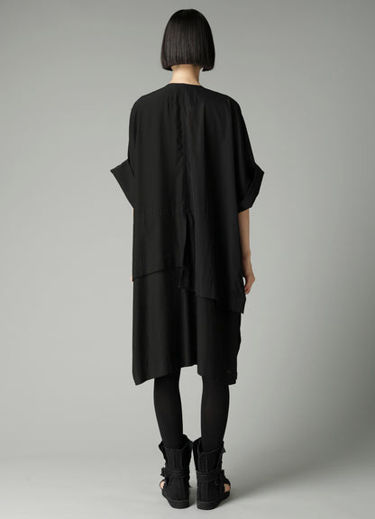 RECYCLE Ny PLAIN WEAVE OUT POCKET UNBALANCED COAT