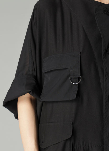 RECYCLE Ny PLAIN WEAVE OUT POCKET UNBALANCED COAT