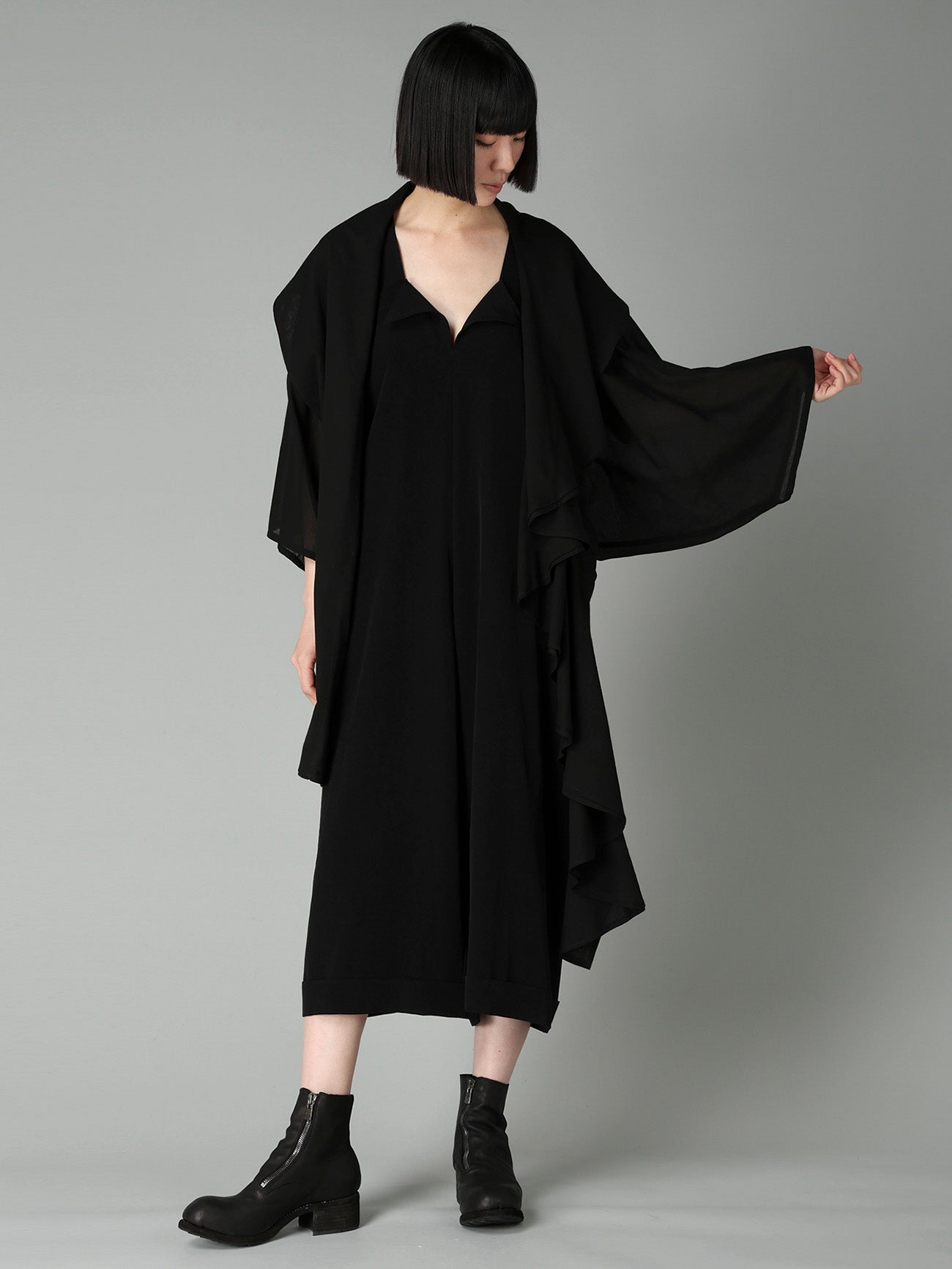 COTTON CHIFFON FLARED COAT