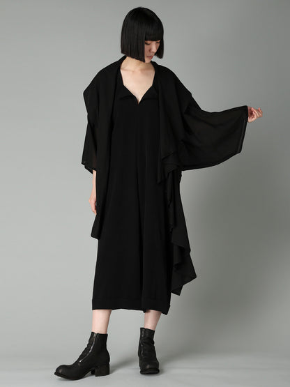 COTTON CHIFFON FLARED COAT