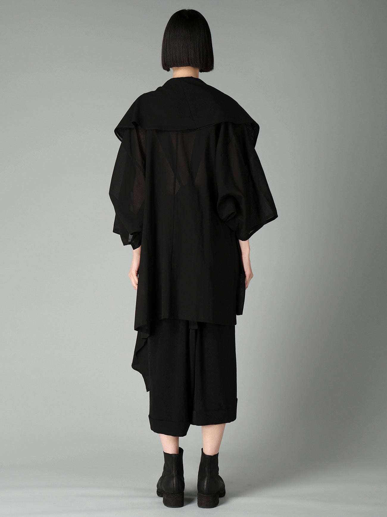 COTTON CHIFFON FLARED COAT