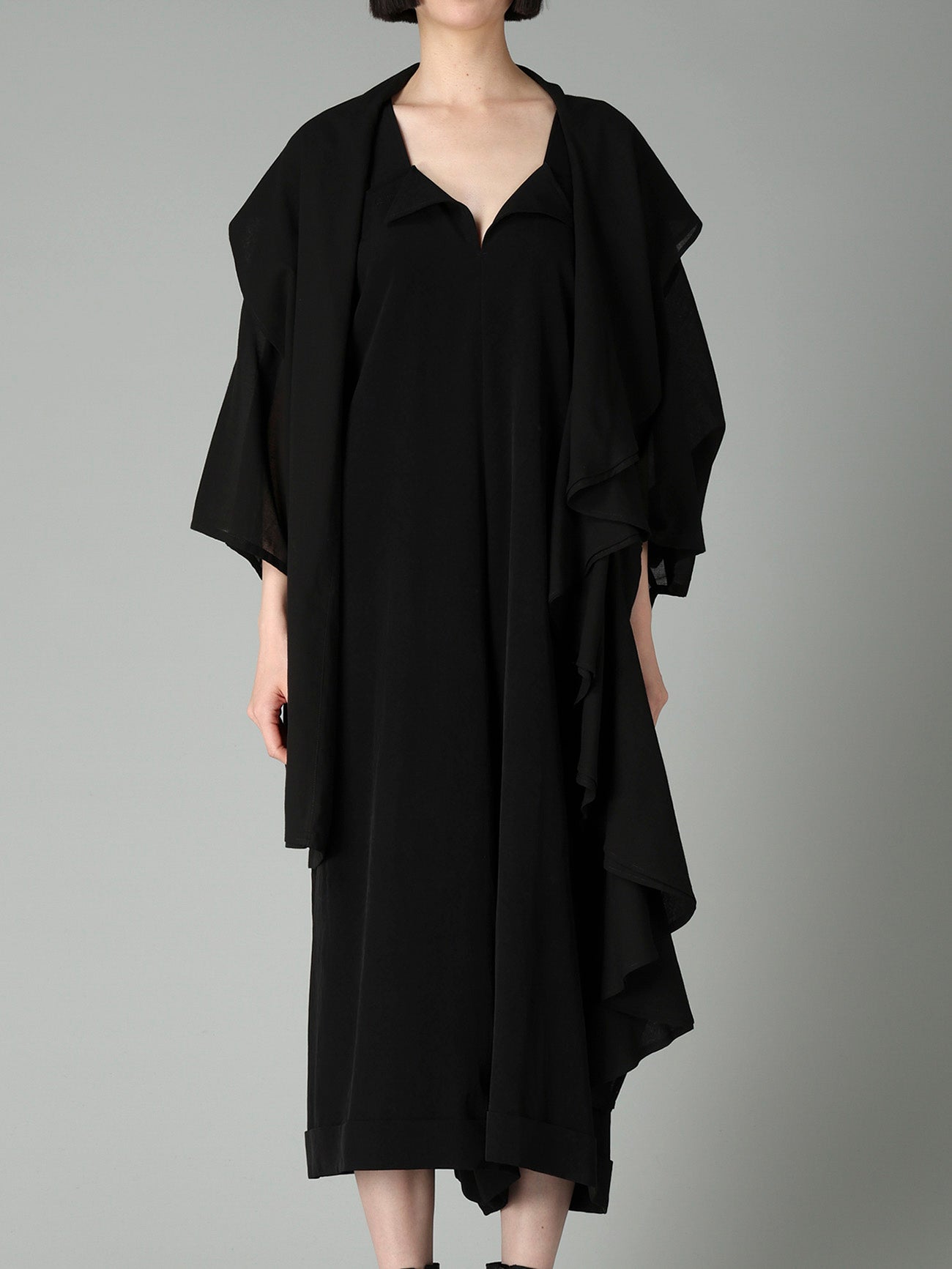 COTTON CHIFFON FLARED COAT