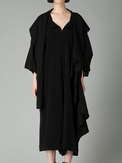 COTTON CHIFFON FLARED COAT