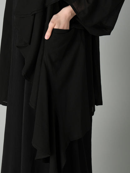 COTTON CHIFFON FLARED COAT