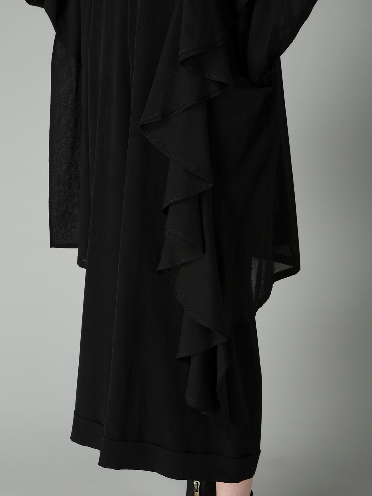 COTTON CHIFFON FLARED COAT
