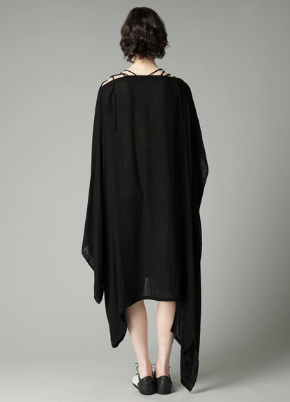 Ry DOUBLE LAYER GAUZE STRING ASYMMETRIC DRESS A