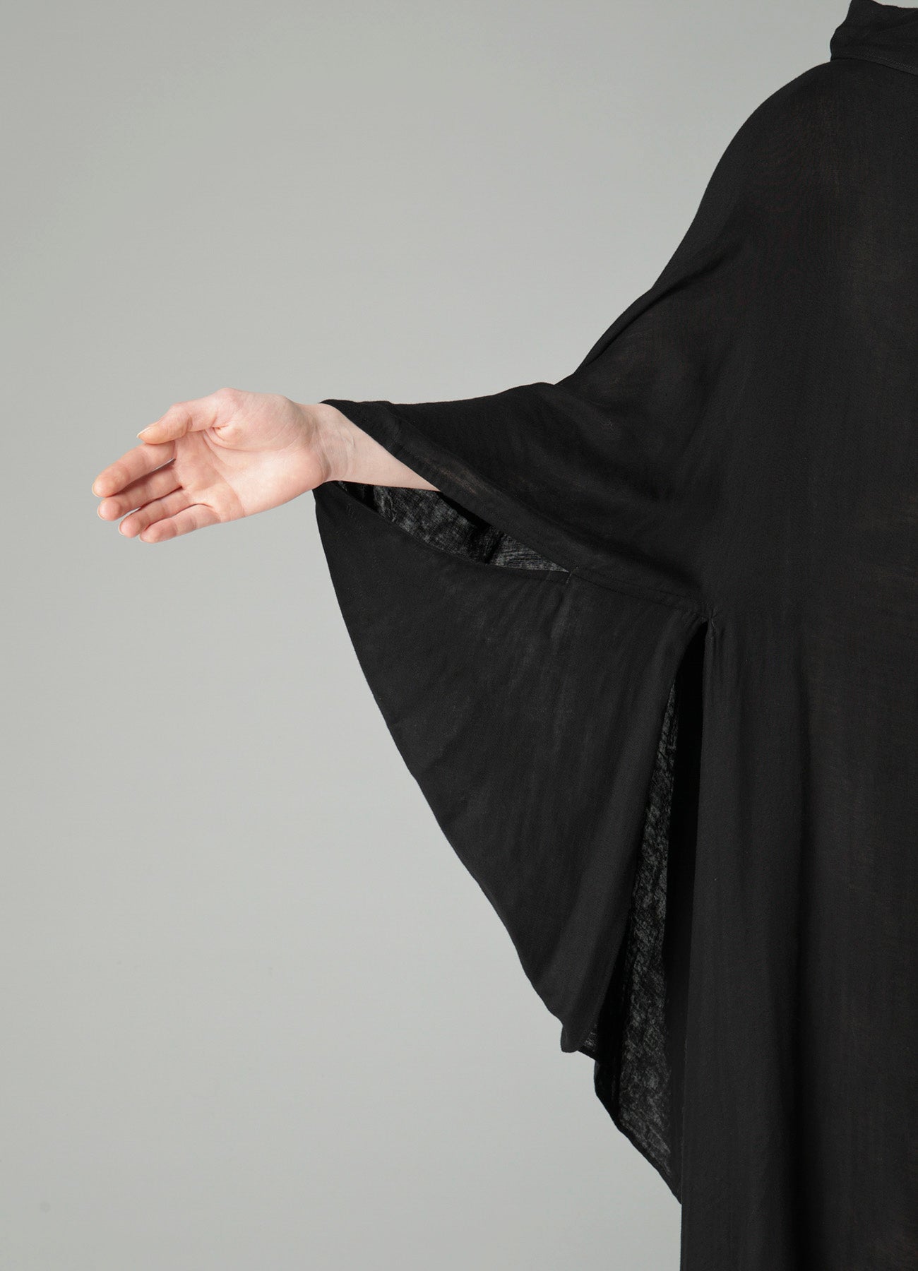 Ry DOUBLE LAYER GAUZE STAND COLLAR ASYMMETRIC DRESS