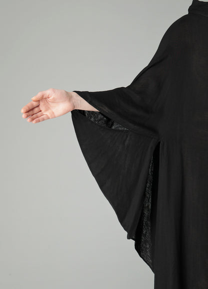 Ry DOUBLE LAYER GAUZE STAND COLLAR ASYMMETRIC DRESS