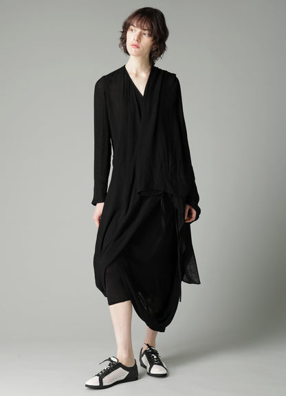 Ry DOUBLE LAYER GAUZE L DRAPED DRESS