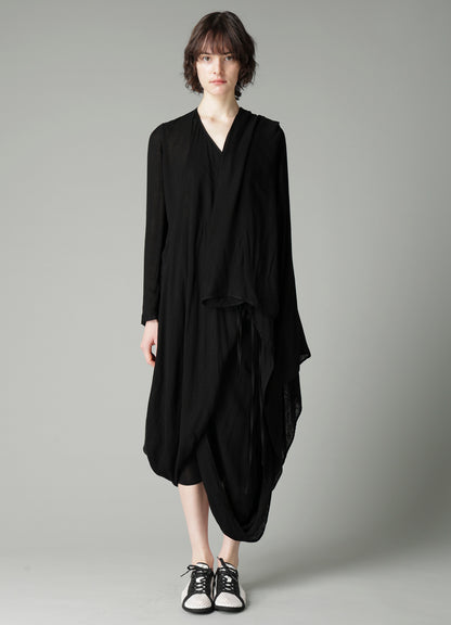 Ry DOUBLE LAYER GAUZE L DRAPED DRESS
