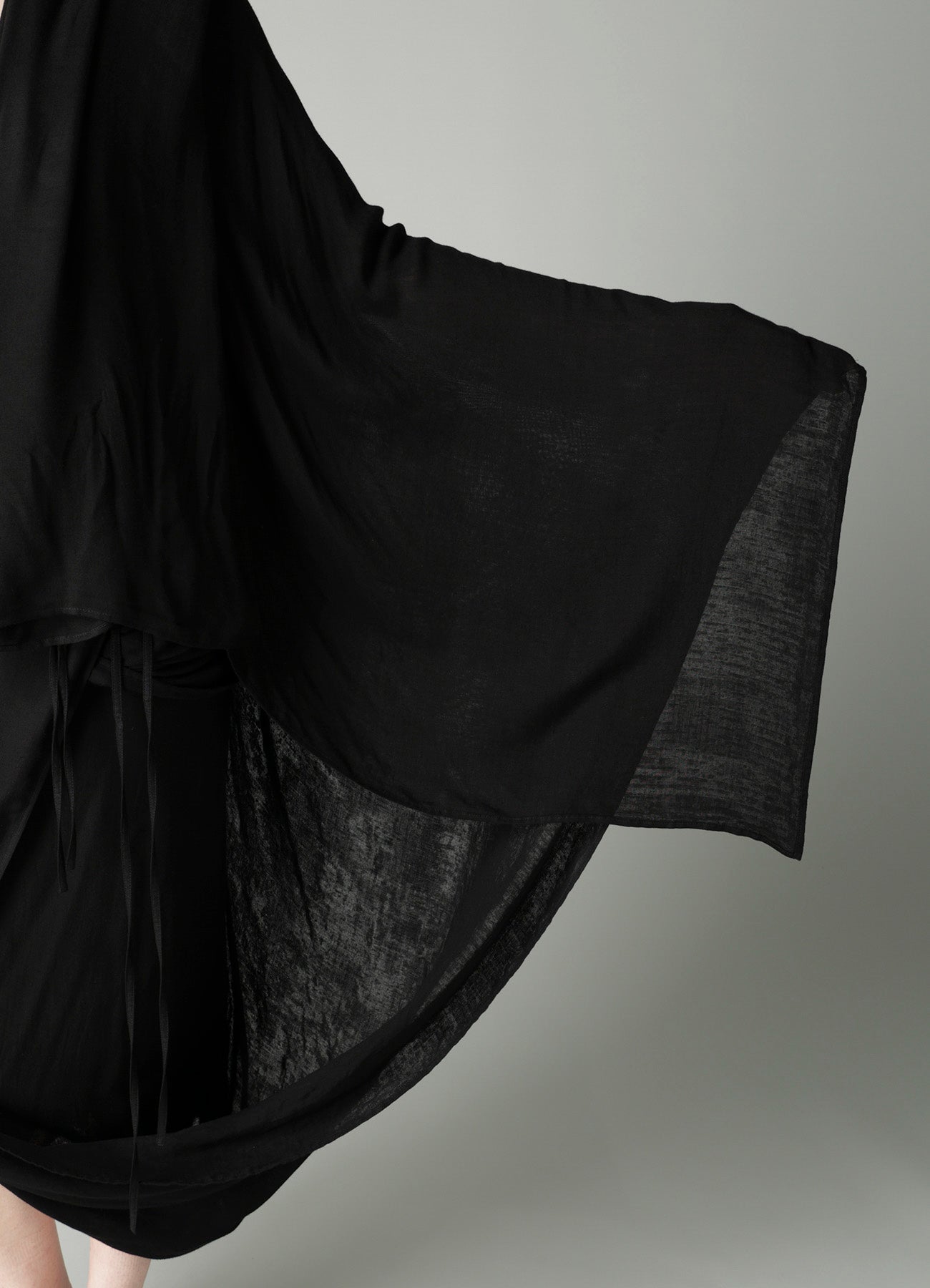 Ry DOUBLE LAYER GAUZE L DRAPED DRESS