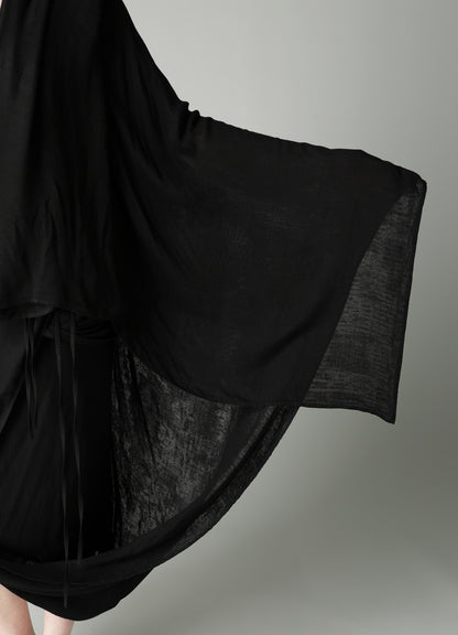 Ry DOUBLE LAYER GAUZE L DRAPED DRESS