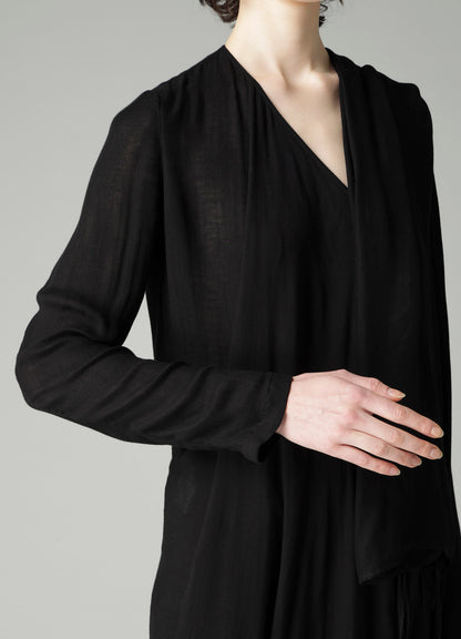 Ry DOUBLE LAYER GAUZE L DRAPED DRESS