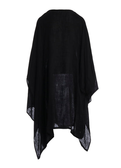 Ry DOUBLE LAYER GAUZE V NECK SLIT DRESS