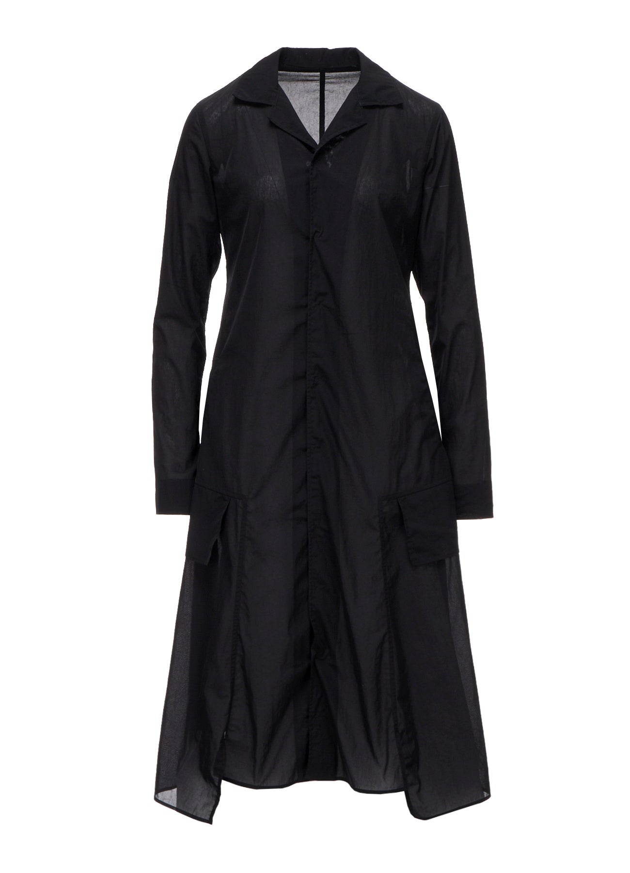 RECYCLE Ny PLAIN WEAVE NOTCHED SHIRT COLLAR DRESS
