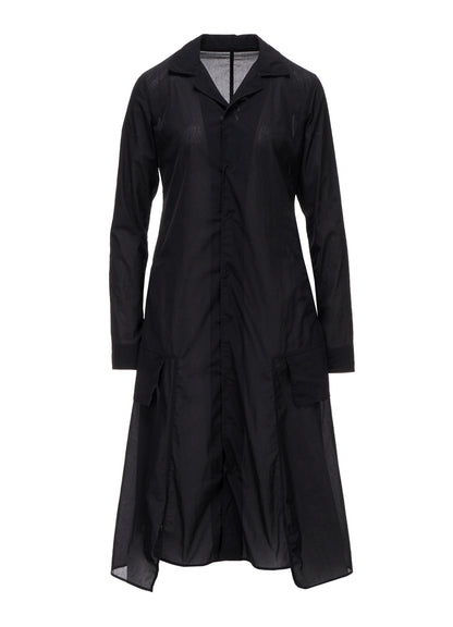 RECYCLE Ny PLAIN WEAVE NOTCHED SHIRT COLLAR DRESS