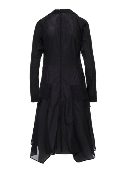 RECYCLE Ny PLAIN WEAVE NOTCHED SHIRT COLLAR DRESS