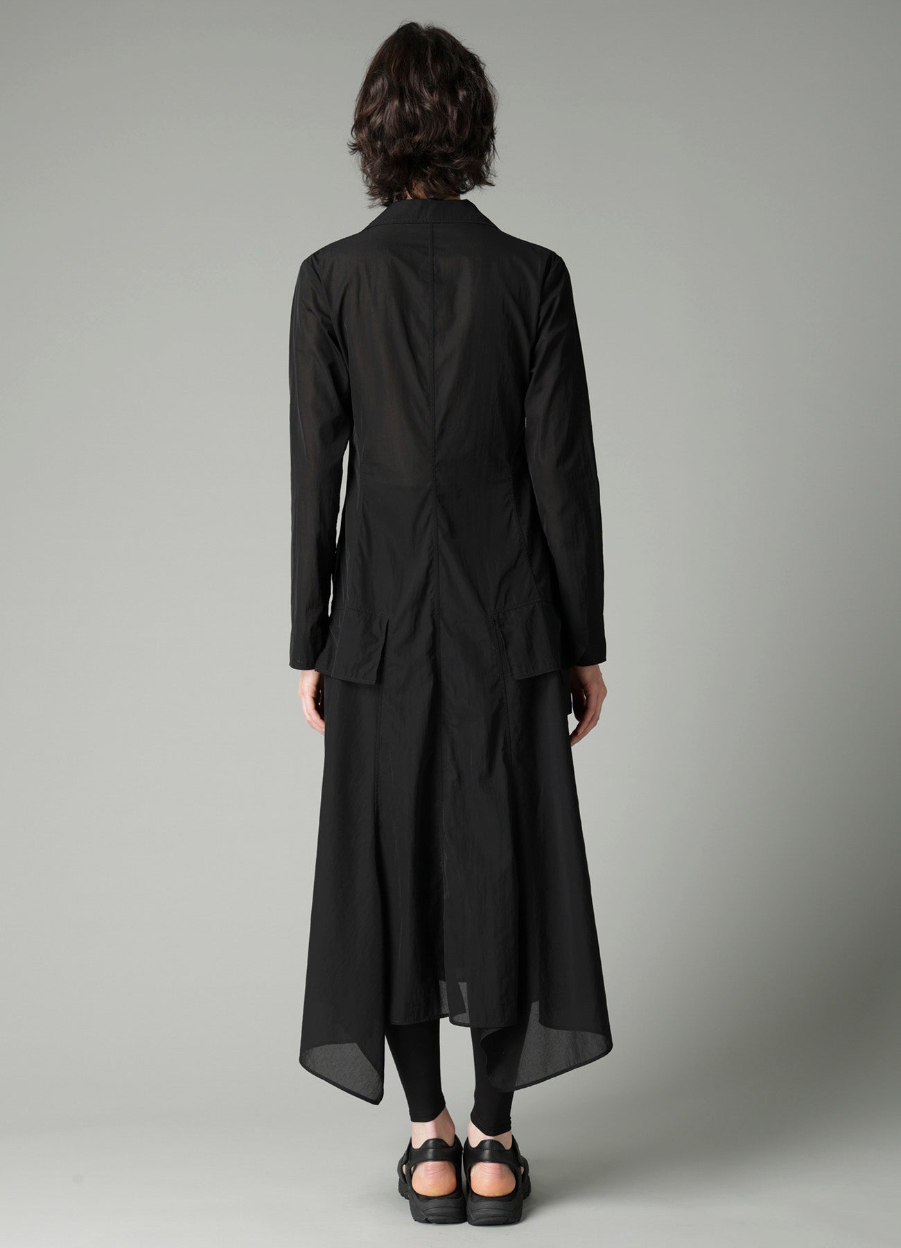 RECYCLE Ny PLAIN WEAVE NOTCHED SHIRT COLLAR DRESS