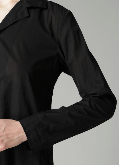 RECYCLE Ny PLAIN WEAVE NOTCHED SHIRT COLLAR DRESS