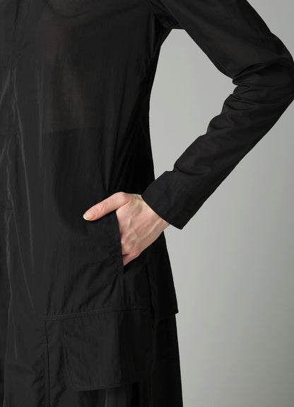 RECYCLE Ny PLAIN WEAVE NOTCHED SHIRT COLLAR DRESS