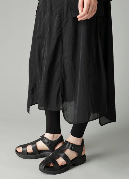 RECYCLE Ny PLAIN WEAVE NOTCHED SHIRT COLLAR DRESS
