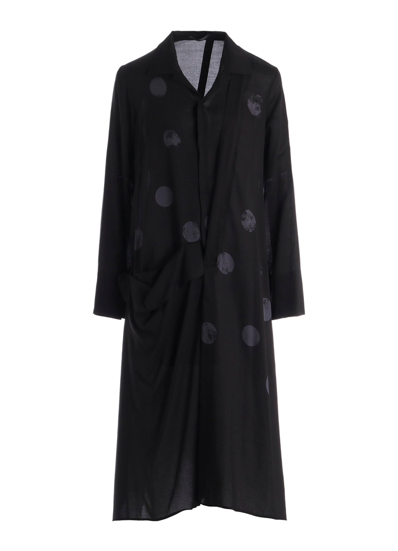 DAMAGED DOT L R DRAPE DETAIL SHIRT DRESS