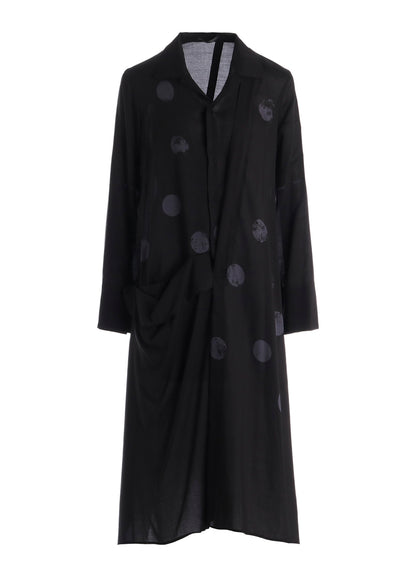 DAMAGED DOT L R DRAPE DETAIL SHIRT DRESS